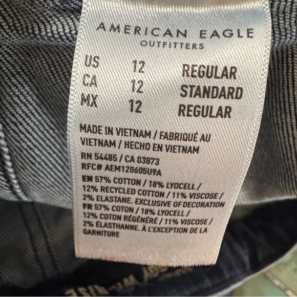 American Eagle Super High Rise Baggy Wide Leg Blue Jeans Size 12 - Picture 12 of 13